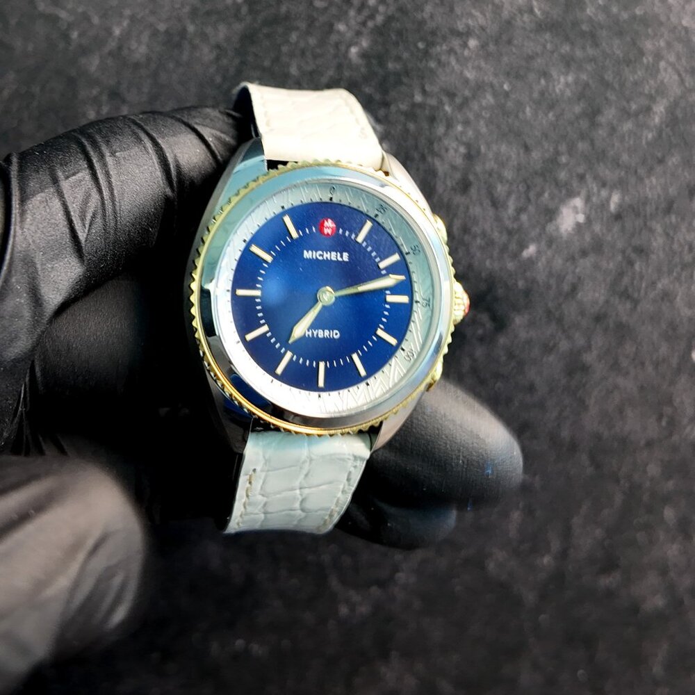 Michele Hybrid White/Gold/Blue Smartwatch